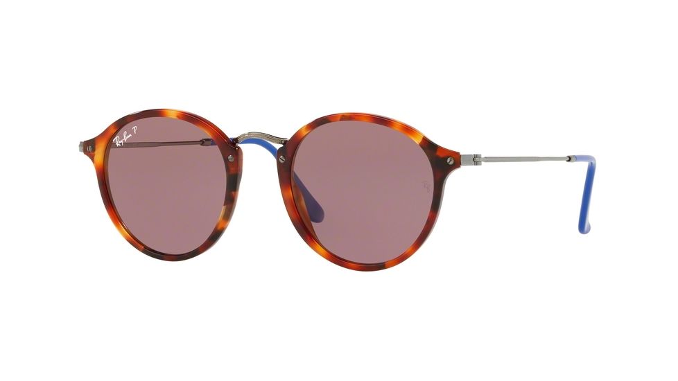 Ray-Ban RB2447 Single Vision Prescription Sunglasses, 49mm, Red Havana, RB2447-1245W0-49-SV