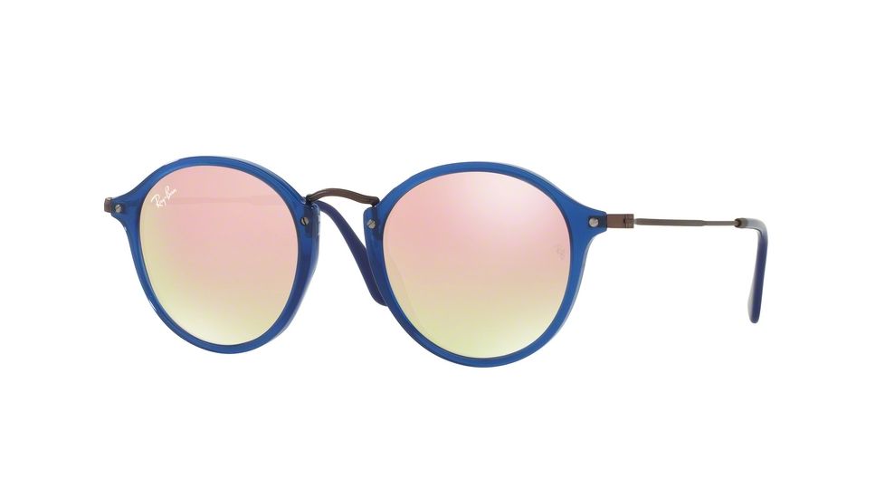 Ray-Ban RB2447N Sunglasses 62547O-49 - Trasparent Blue Frame, Copper Flash Gradient Lenses