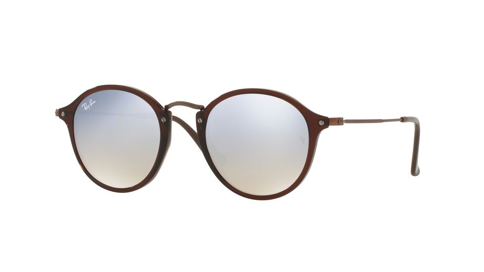 Ray-Ban RB2447N Sunglasses 62569U-49 - Shiny Trasparent Brown Frame, Grey Flash Gradient Lenses