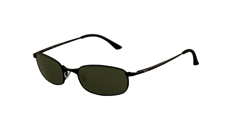 Ray-Ban RB3162 SV Prescription Sunglasses - Matte Black Frame w/ Crystal Green 52 mm Diameter Lenses, 006-5219
