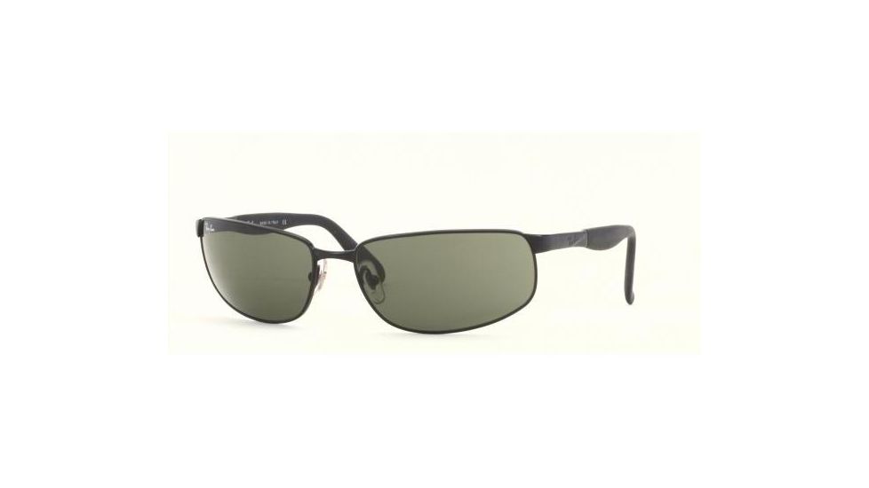 Ray-Ban RB3254 Bifocal Sunglasses - Matte Black Frame w/ Crystal Green 61 mm Diameter Lenses, 006-6116