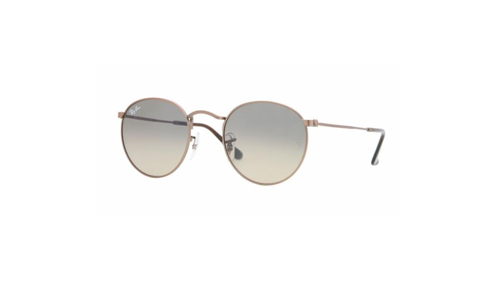 Ray-Ban Round Metal Sunglasses - Men's, Matte Light Brown Frame, Crystal Blue Gradient Yellow 50 mm Lenses, RB3447-101-28-50