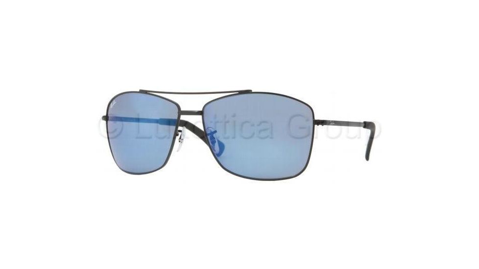 Ray-Ban RB3476 Sunglasses 006/55-6316 - Matte Black Frame, Blue Mirror Lenses