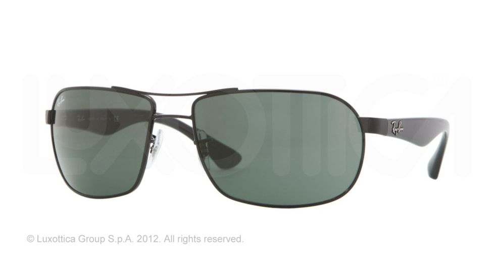 Ray-Ban RB3492 Sunglasses 002-6216 - Shiny Black Frame, Crystal Green Lenses