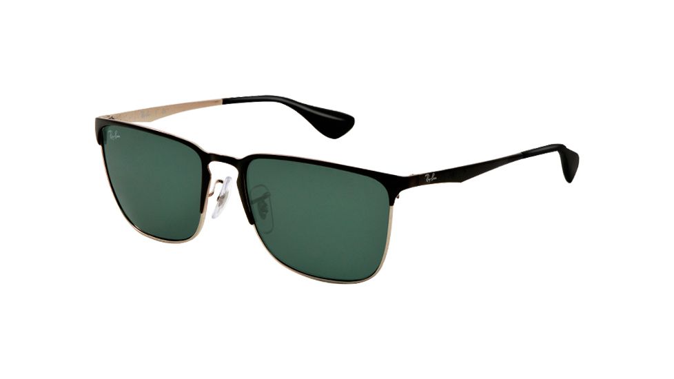 Ray-Ban RB3508 Single Vision Prescription Sunglasses RB3508-135-71-56 - Lens Diameter 56 mm, Lens Diameter 56 mm, Frame Color Top Black On Silver