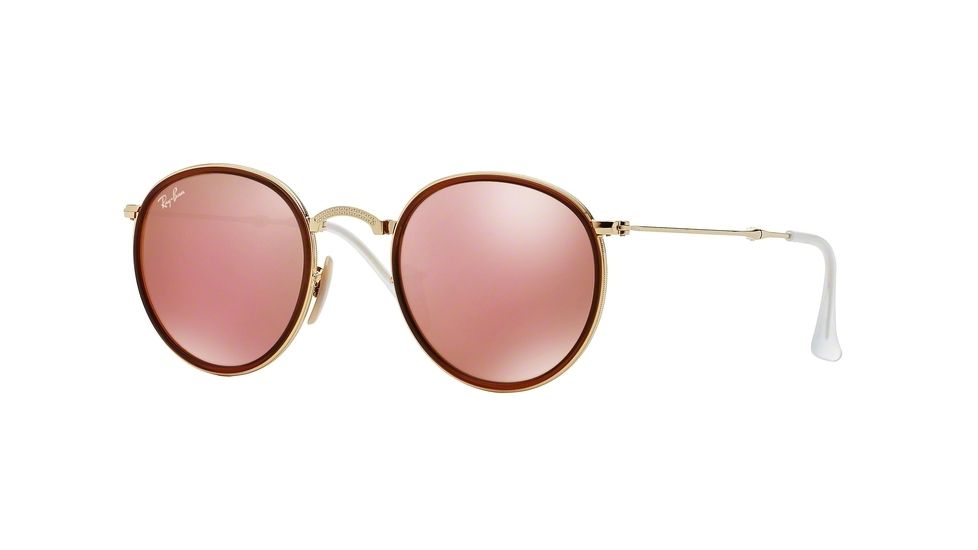 Ray-Ban RB3517 Sunglasses 001/Z2-51 - Gold Frame, Brown Mirror Pink Lenses