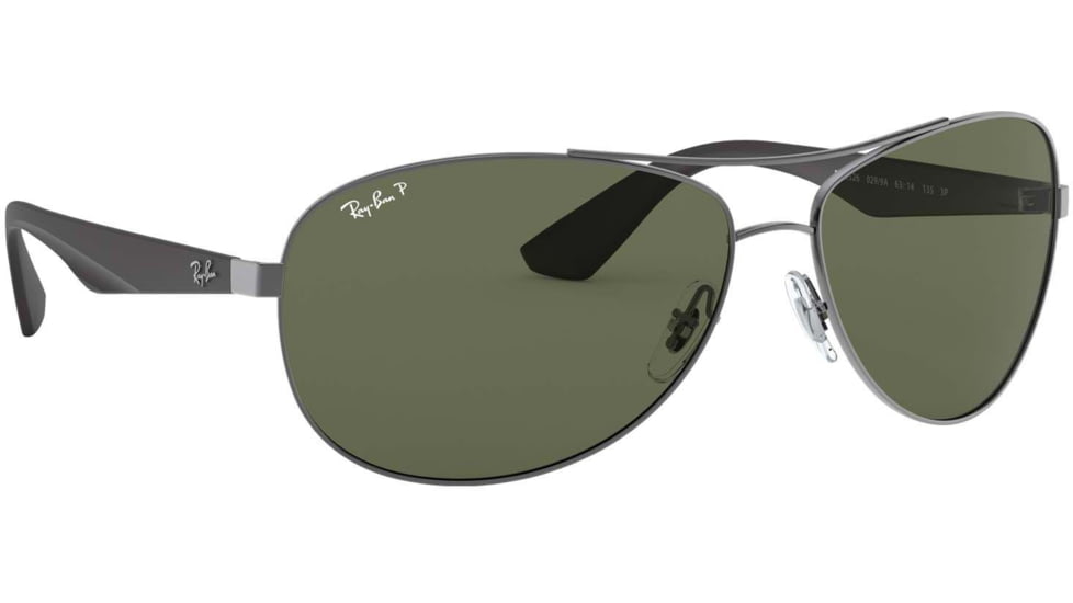 Ray-Ban RB3526 Sunglasses 029/9A-63 - Matte Gunmetal Frame, Polar Dark Green Lenses