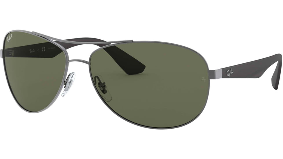 Ray-Ban RB3526 Sunglasses 029/9A-63 - Matte Gunmetal Frame, Polar Dark Green Lenses