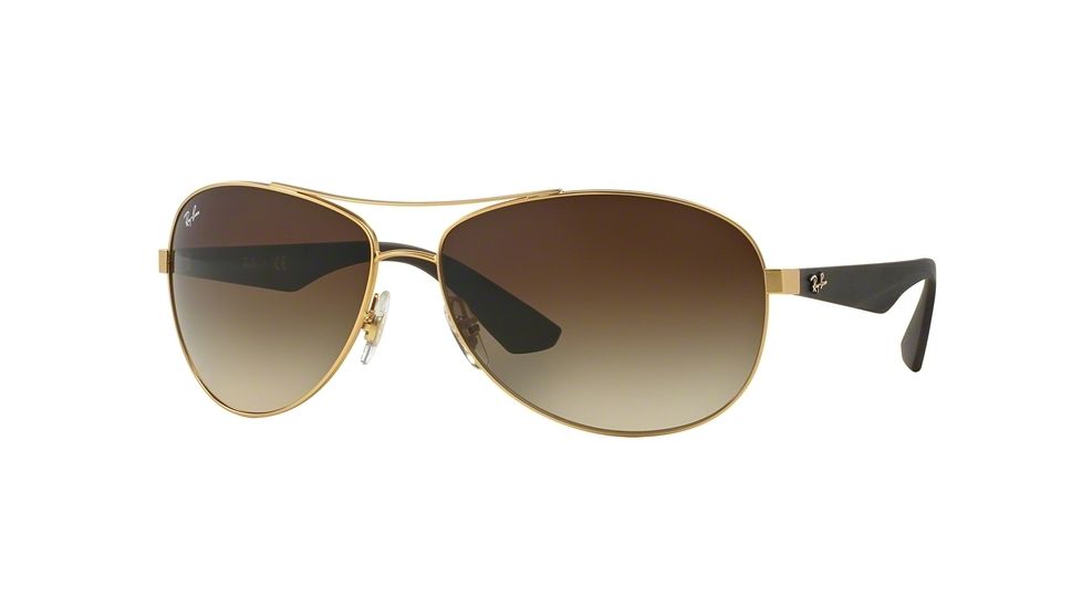 Ray-Ban RB3526 Sunglasses 112/13-63 - Matte Gold Frame, Brown Gradient Lenses