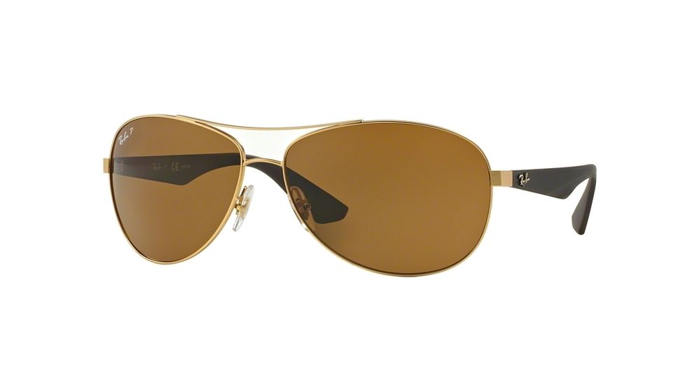 Ray-Ban RB3526 Sunglasses 112/83-63 - Matte Gold Frame, Polar Brown Lenses
