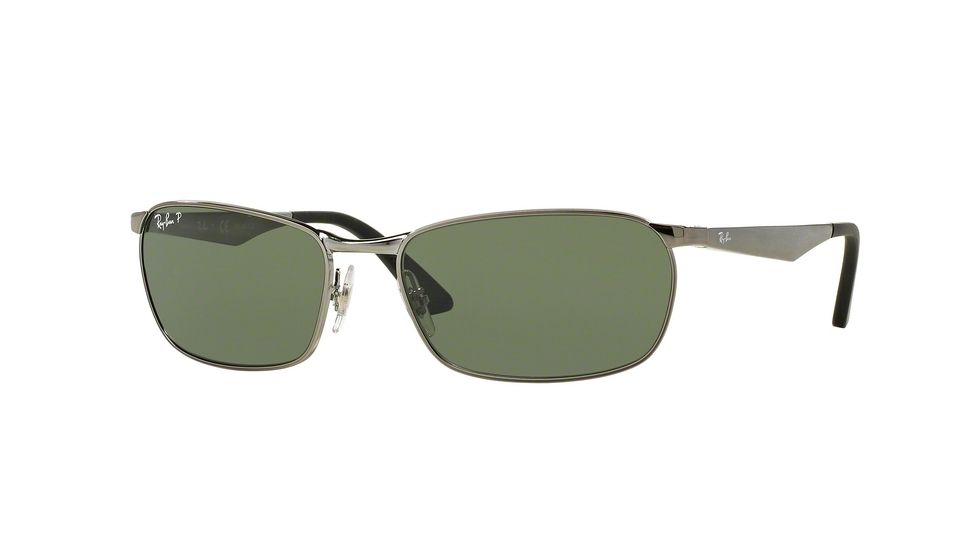 Ray-Ban RB3534 Single Vision Prescription Sunglasses RB3534-004-58-59 - Lens Diameter 59 mm, Frame Color Gunmetal
