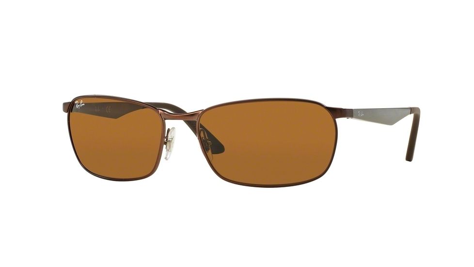 Ray-Ban RB3534 Single Vision Prescription Sunglasses RB3534-012-62 - Lens Diameter 62 mm, Frame Color Matte Brown