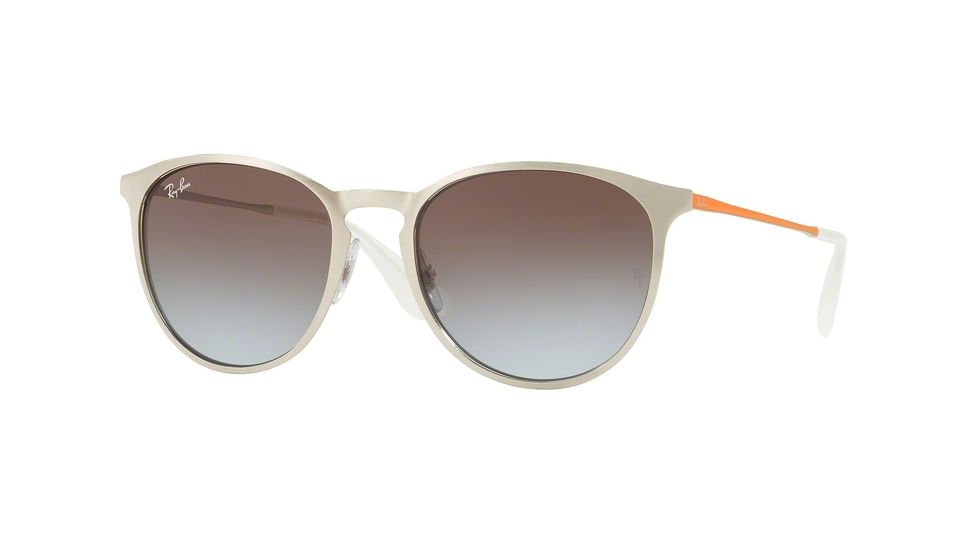 Ray-Ban RB3539 Sunglasses 90772W-54 - Brusched Silver Frame, Light Blue Gradient Brown Lenses