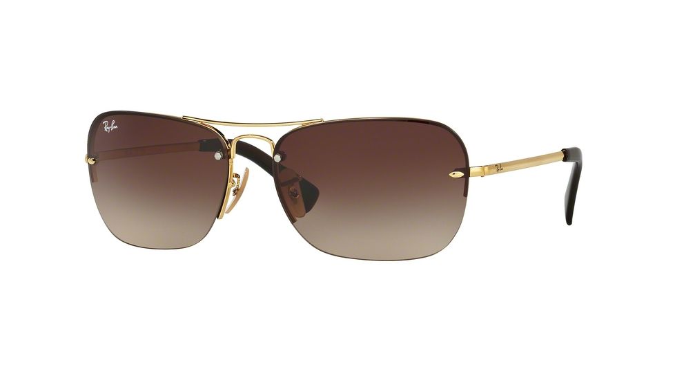 Ray-Ban RB3541 Single Vision Prescription Sunglasses RB3541-001-13-61 - Lens Diameter 61 mm, Frame Color Gold