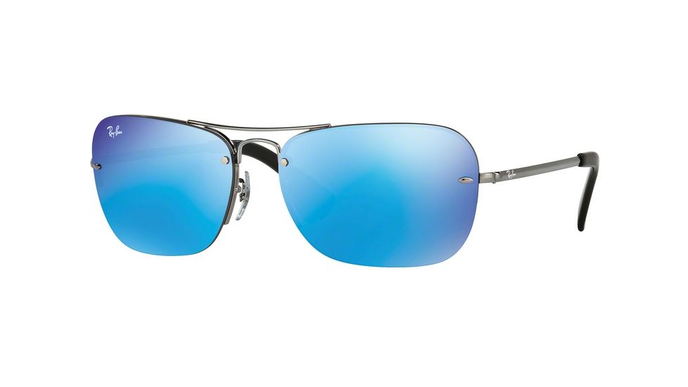 Ray-Ban RB3541 Single Vision Prescription Sunglasses RB3541-004-55-61 - Lens Diameter 61 mm, Frame Color Gunmetal