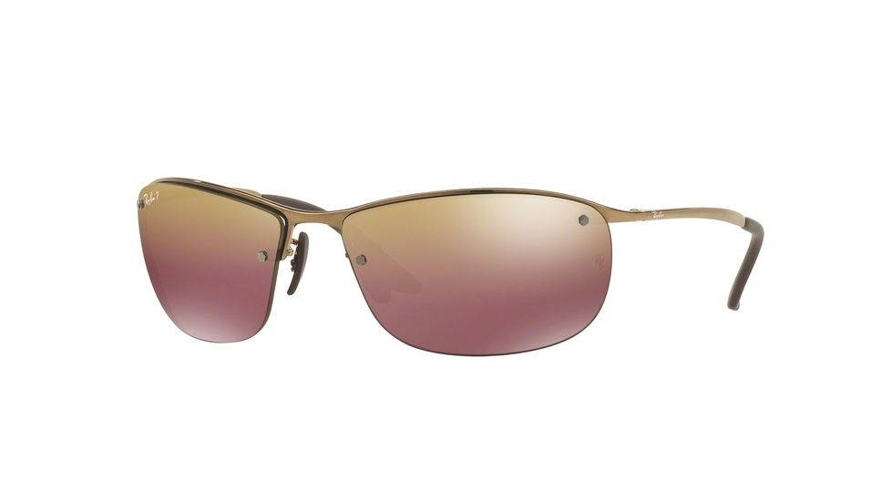 Ray-Ban RB3542 Single Vision Prescription Sunglasses RB3542-197-6B-63 - Lens Diameter 63 mm, Frame Color Shiny Brown