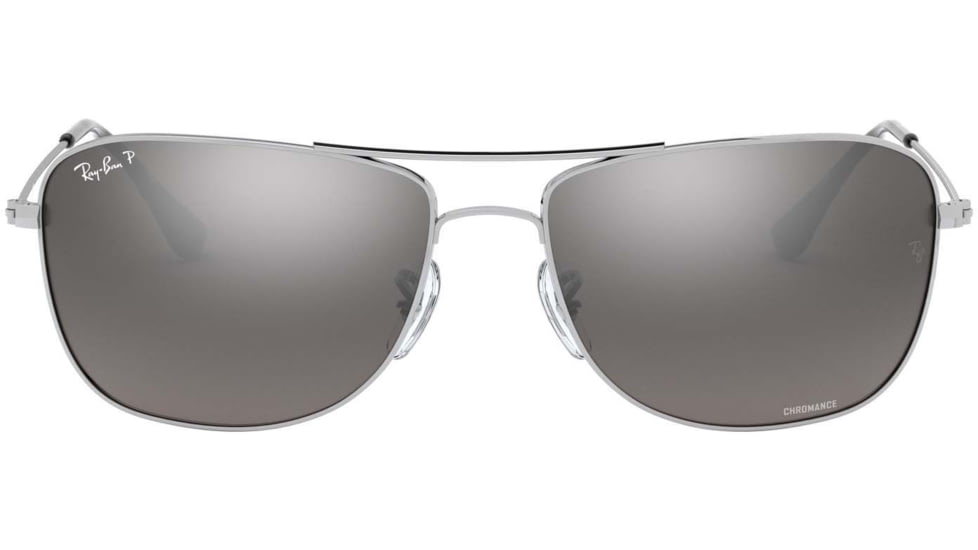 Ray-Ban RB3543 Sunglasses 003/5J-59 - Shiny Silver Frame, Grey Mirror Silver Polar Lenses