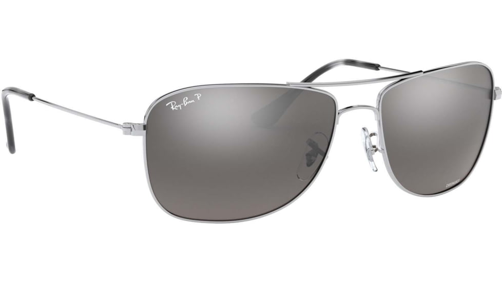 Ray-Ban RB3543 Sunglasses 003/5J-59 - Shiny Silver Frame, Grey Mirror Silver Polar Lenses