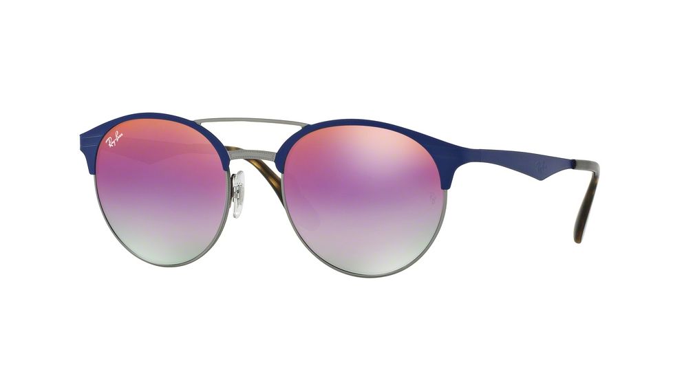 Ray-Ban RB3545 Progressive Prescription Sunglasses RB3545-9005A9-51 - Lens Diameter 51 mm, Frame Color Gunmetal/matte Blue