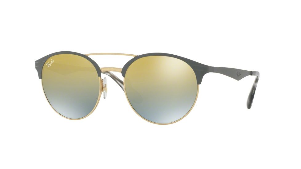 Ray-Ban RB3545 Progressive Prescription Sunglasses RB3545-9007A7-54 - Lens Diameter 54 mm, Frame Color Gold/matte Grey