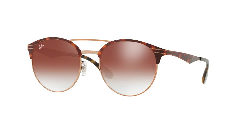 Ray-Ban RB3545 Progressive Prescription Sunglasses RB3545-9074V0-54 - Lens Diameter 54 mm, Frame Color Copper On Top Havana