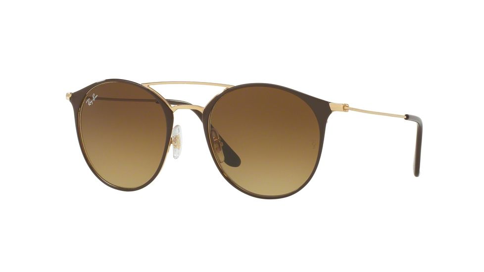 Ray-Ban RB3546 Single Vision Prescription Sunglasses RB3546-900985-52 - Lens Diameter 52 mm, Frame Color Gold Top Brown