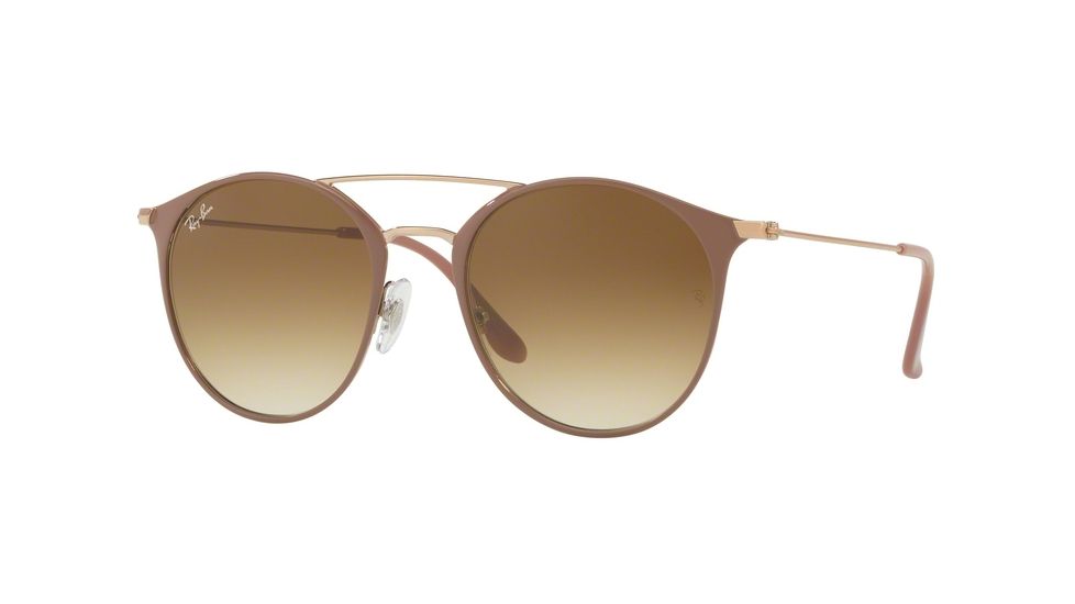 Ray-Ban RB3546 Single Vision Prescription Sunglasses RB3546-907151-52 - Lens Diameter 52 mm, Frame Color Copper Top On Beige