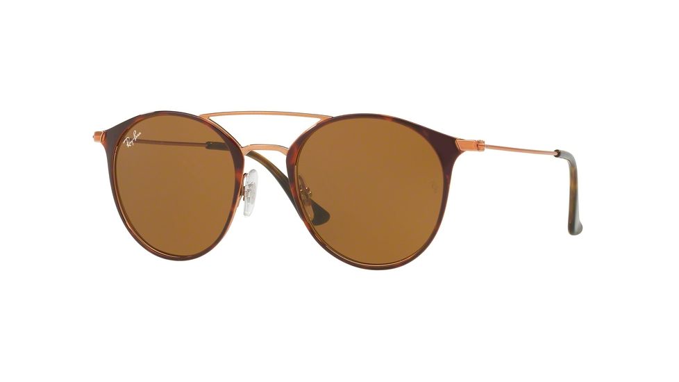 Ray-Ban RB3546 Single Vision Prescription Sunglasses RB3546-9074-52 - Lens Diameter 52 mm, Frame Color Copper On Top Havana