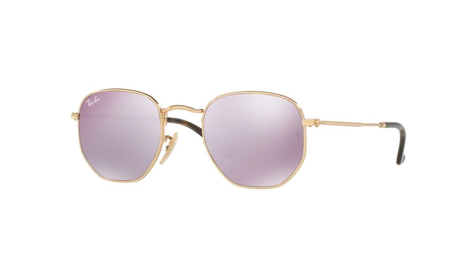 Ray-Ban RB3548N Sunglasses 001/8O-54 - Gold Frame, Wisteria Flash Lenses