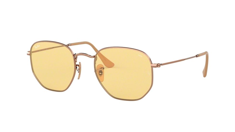 Ray-Ban RB3548N Sunglasses 91310Z-54 - Copper Frame, Evolve Light Yellow Lenses