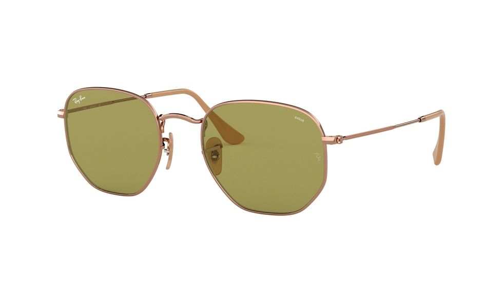 Ray-Ban RB3548N Sunglasses 91314C-54 - Copper Frame, Evolve Green Lenses