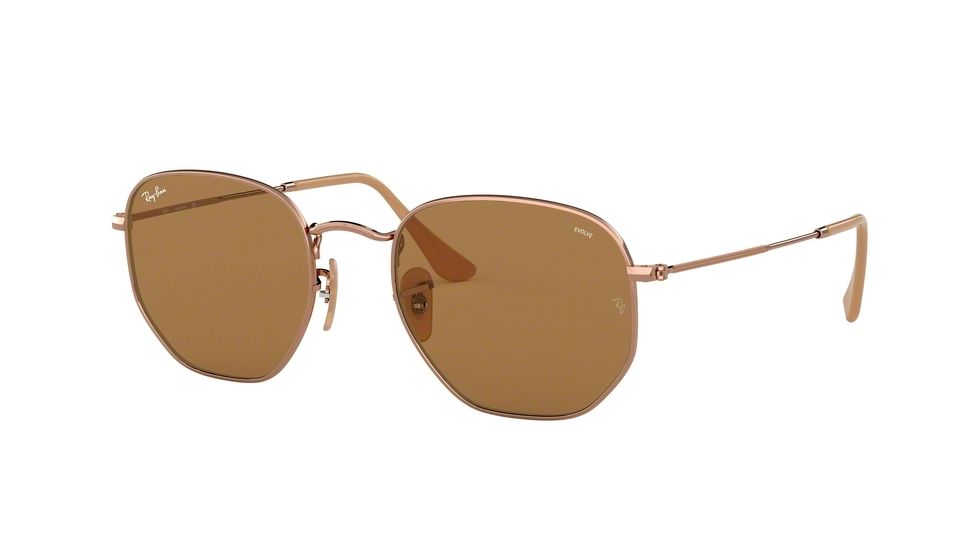 Ray-Ban RB3548N Sunglasses 91314I-54 - Copper Frame, Evolve Brown Lenses