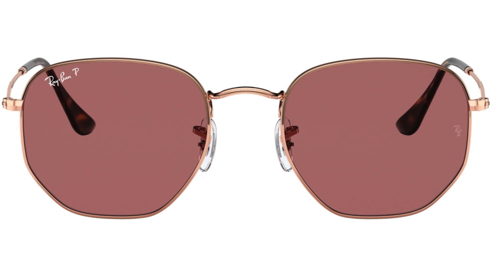 Ray-Ban RB3548N Sunglasses, Polarized Purple Lenses, Rose Gold, 51, RB3548N-9202AF-51