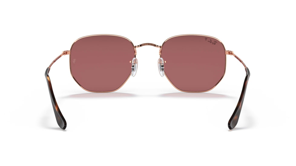 Ray-Ban RB3548N Sunglasses, Polarized Purple Lenses, Rose Gold, 51, RB3548N-9202AF-51