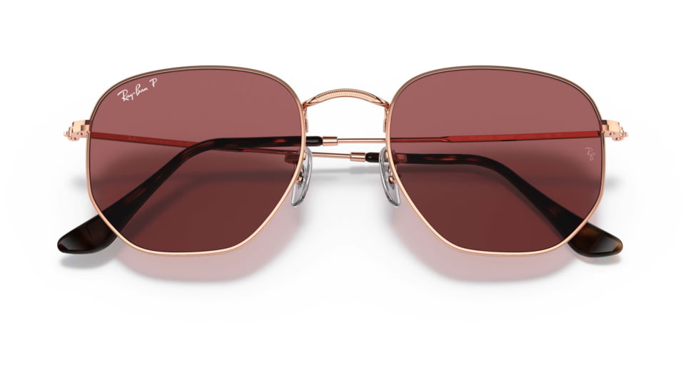Ray-Ban RB3548N Sunglasses, Polarized Purple Lenses, Rose Gold, 51, RB3548N-9202AF-51