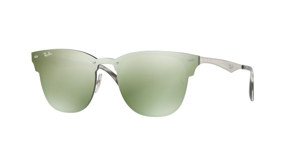 Ray-Ban BLAZE CLUBMASTER RB3576N Progressive Prescription Sunglasses RB3576N-042-30-47 - Lens Diameter 47 mm, Frame Color Brusched Silver