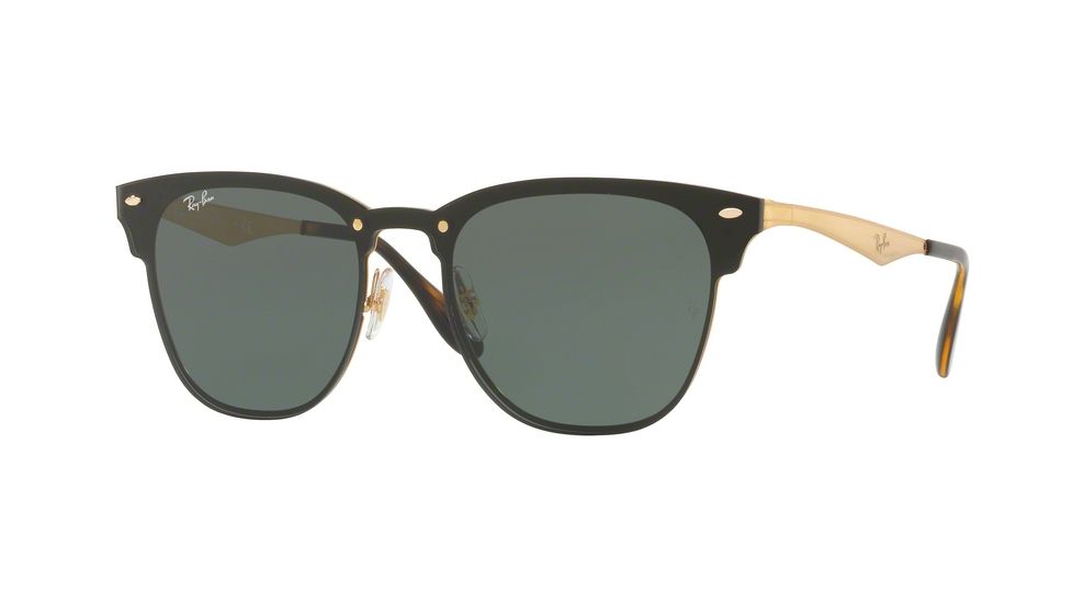 Ray-Ban BLAZE CLUBMASTER RB3576N Progressive Prescription Sunglasses RB3576N-043-71-47 - Lens Diameter 47 mm, Frame Color Brusched Gold