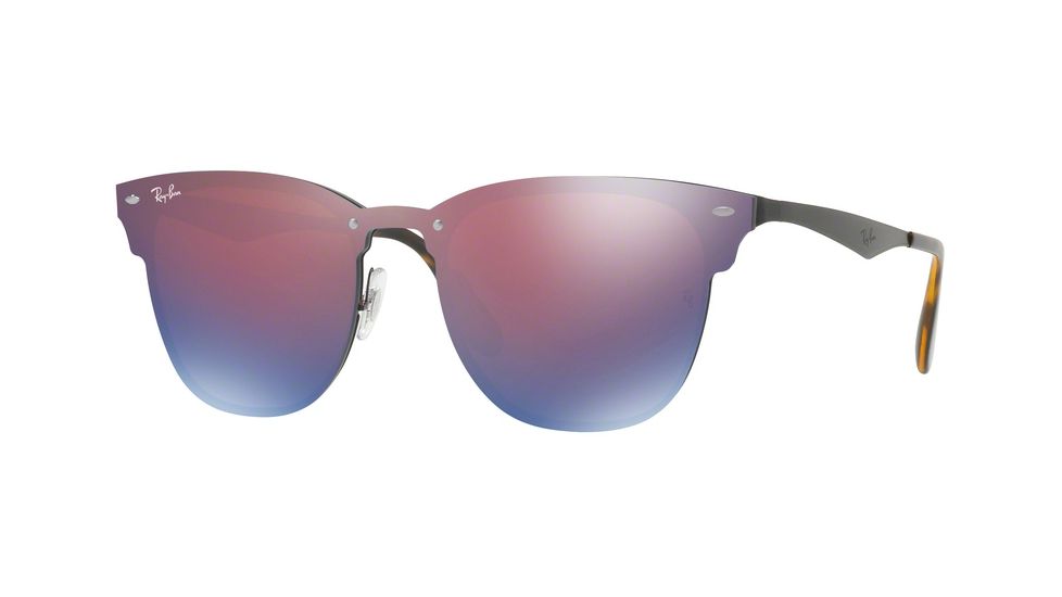 Ray-Ban BLAZE CLUBMASTER RB3576N Progressive Prescription Sunglasses RB3576N-153-7V-47 - Lens Diameter 47 mm, Frame Color Demi Glos Black