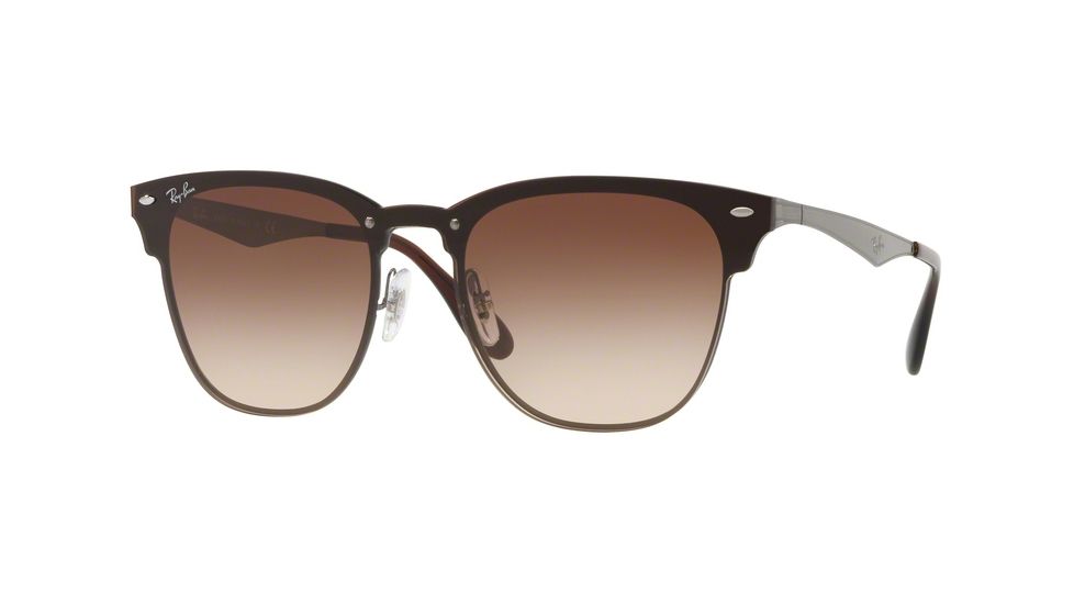 Ray-Ban BLAZE CLUBMASTER RB3576N Progressive Prescription Sunglasses RB3576N-041-13-47 - Lens Diameter 47 mm, Frame Color Gunmetal Striped