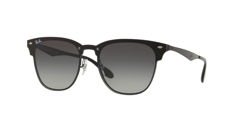 Ray-Ban BLAZE CLUBMASTER RB3576N Progressive Prescription Sunglasses RB3576N-153-11-47 - Lens Diameter 47 mm, Frame Color Demi Gloss Black