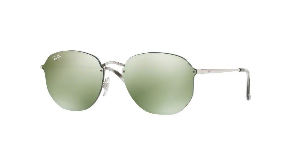 Ray-Ban BLAZE HEXAGONAL RB3579N Single Vision Prescription Sunglasses RB3579N-003-30-58 - Lens Diameter 58 mm, Frame Color Silver