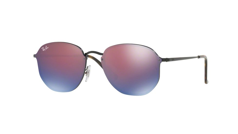 Ray-Ban BLAZE HEXAGONAL RB3579N Single Vision Prescription Sunglasses RB3579N-153-7V-58 - Lens Diameter 58 mm, Frame Color Demiglos Black