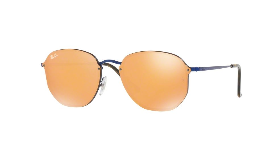 Ray-Ban BLAZE HEXAGONAL RB3579N Single Vision Prescription Sunglasses RB3579N-90387J-58 - Lens Diameter 58 mm, Frame Color Blue