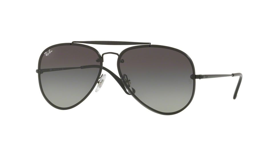 Ray-Ban BLAZE AVIATOR RB3584N Progressive Prescription Sunglasses RB3584N-153-11-58 - Lens Diameter 58 mm, Frame Color Demi Glos Black