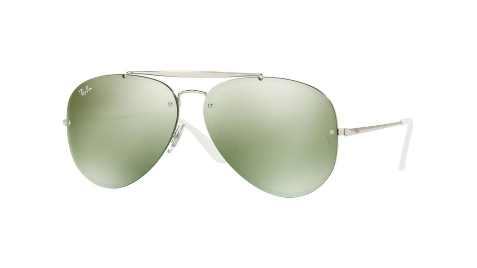 Ray-Ban BLAZE AVIATOR RB3584N Progressive Prescription Sunglasses RB3584N-905130-58 - Lens Diameter 58 mm, Frame Color Silver