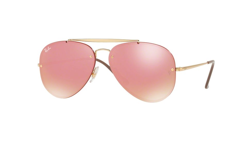 Ray-Ban BLAZE AVIATOR RB3584N Progressive Prescription Sunglasses RB3584N-9052E4-58 - Lens Diameter 58 mm, Frame Color Gold