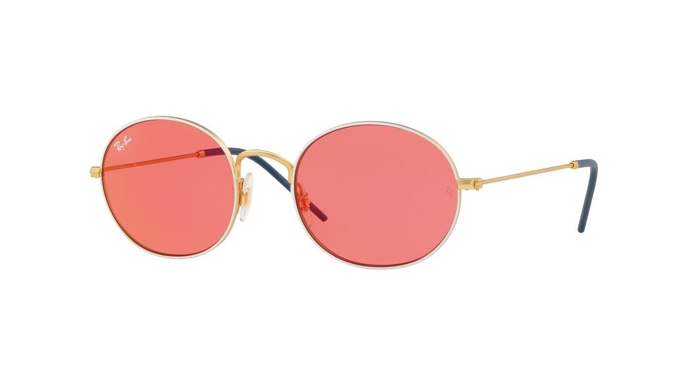 Ray-Ban RB3594 Prescription Sunglasses, 53mm, White/Gold, RB3594-9093C8-53-SV