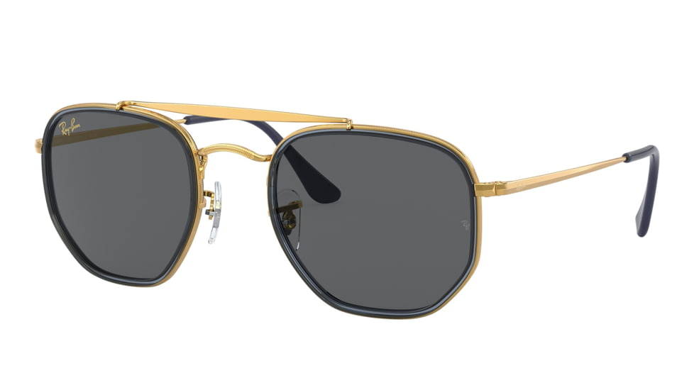 Ray-Ban RB3648M The Marshal II Sunglasses, Legend Gold Frame, Dark Grey Lens, 52, RB3648M-9240B1-52