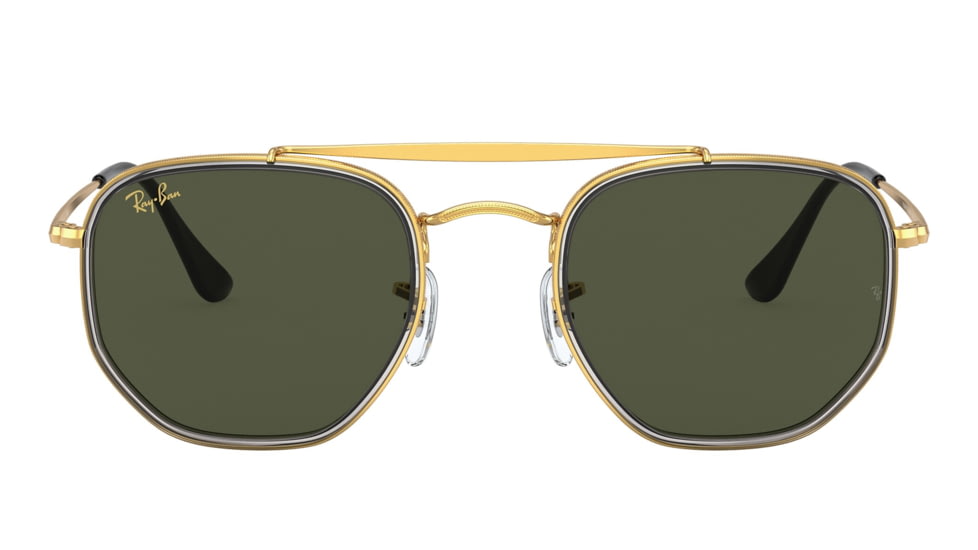 Ray-Ban RB3648M The Marshal II Sunglasses, Legend Gold Frame, Green Lens, 52, RB3648M-923931-52