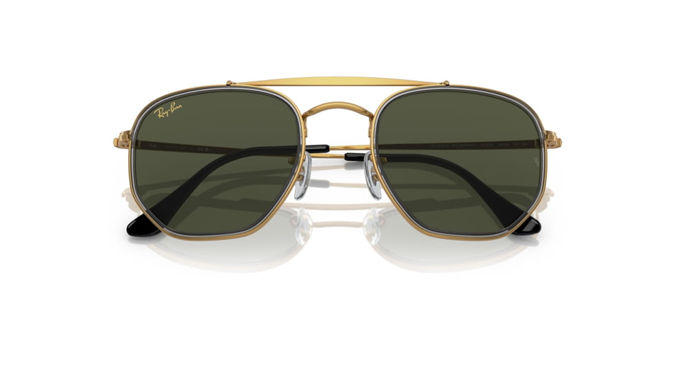 Ray-Ban RB3648M The Marshal II Sunglasses, Legend Gold Frame, Green Lens, 52, RB3648M-923931-52